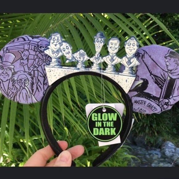 Disney Glow in the Dark Halloween Haunted Mansion 50th Minnie Ears Headband main image 5
